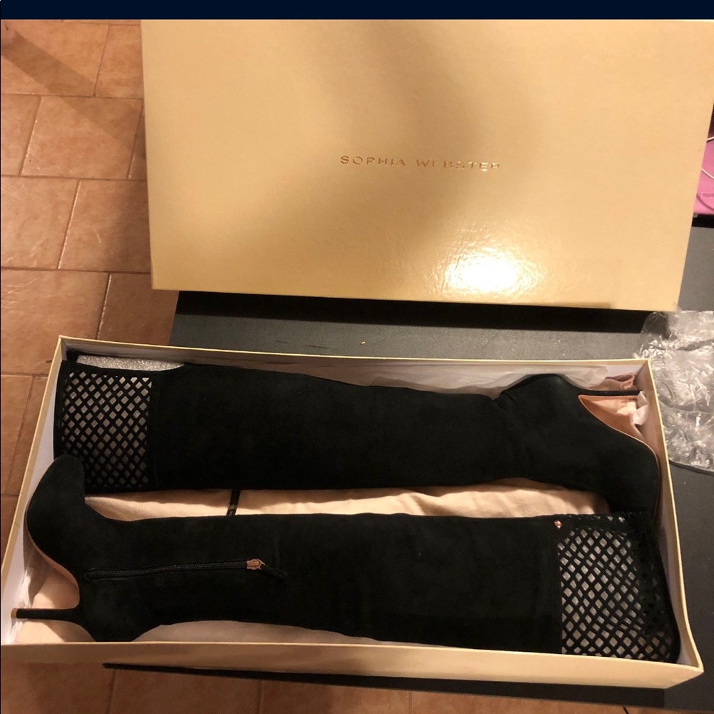 AUTHENTIC LIKE NEW SOPHIA WEBSTER ADRIANNA OVER THE KNEE BOOTS SIZE 37.5